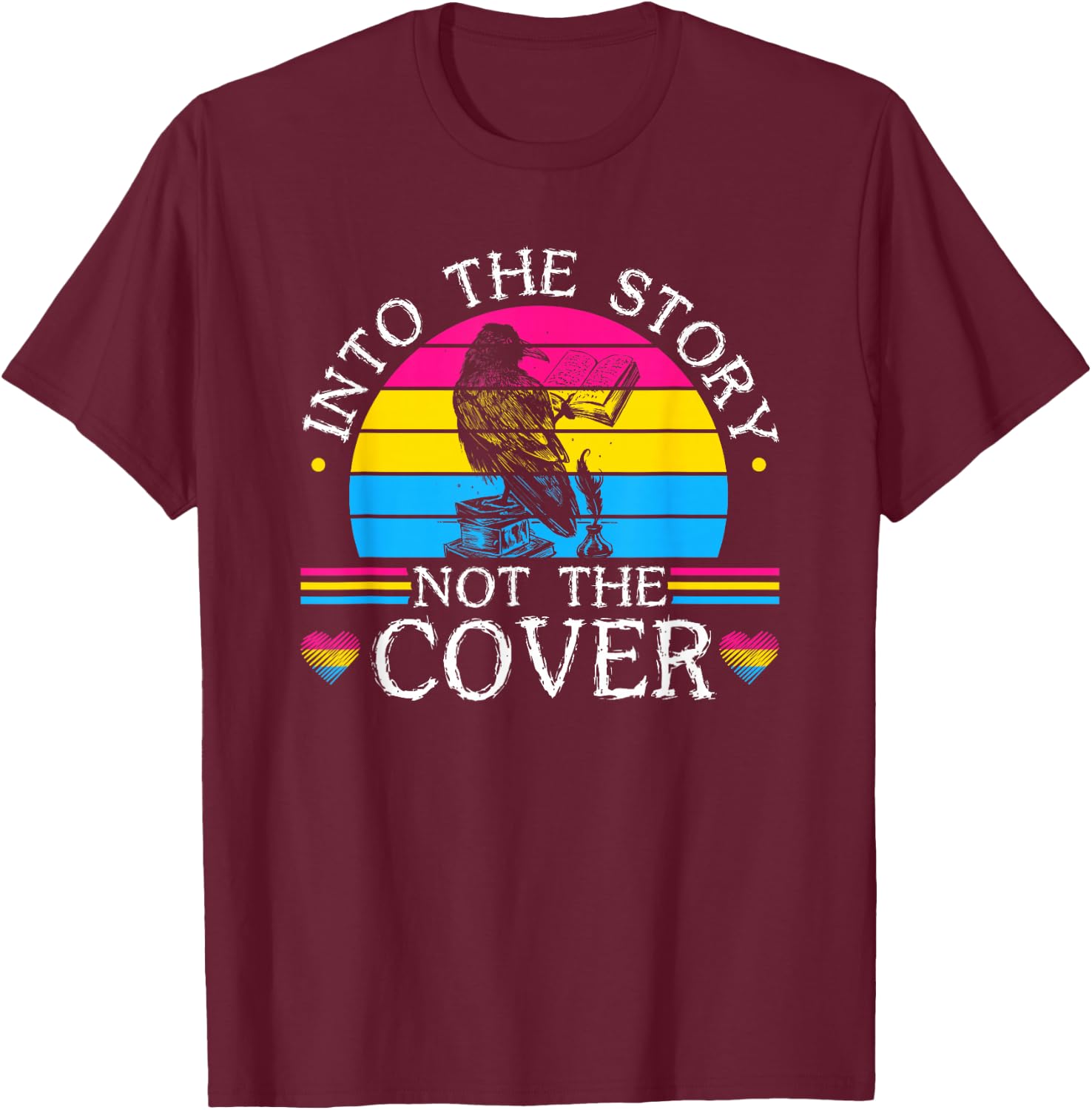 Pansexual Pride Genderqueer Book Pun Pansexuality Pan Pride T-Shirt - T-Shirt | Maroon