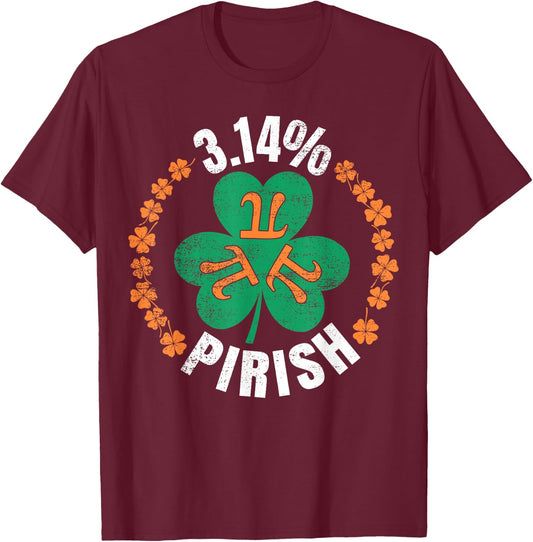 Irish Mathematician St. Patricks Day Pi Math Irishman T-Shirt - T-Shirt | Maroon