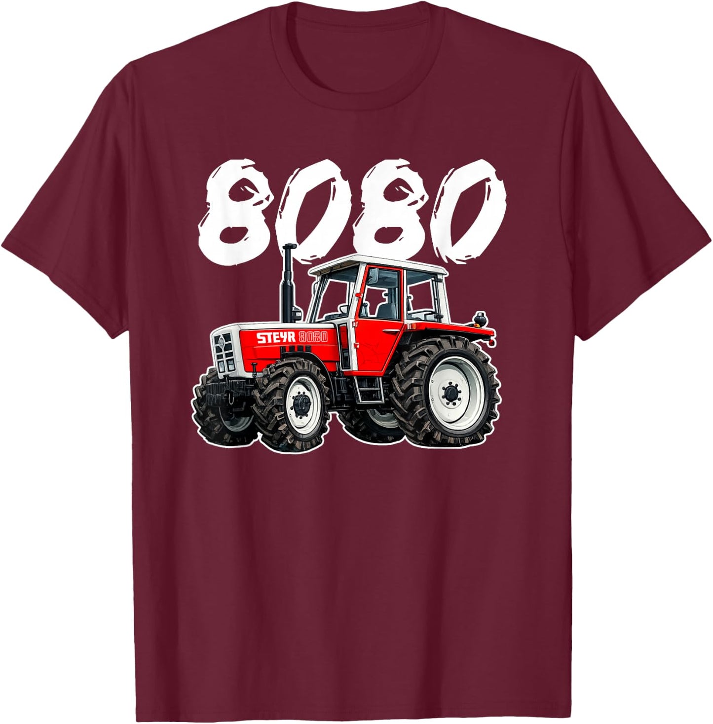 Steyr Austria Laster Landwirtschaft Trecker 8080 Traktor T-Shirt - T-Shirt | Maroon