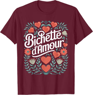 Bichette d'Amour Gift Women's Bichette d'Amour , Black, S T-Shirt - T-Shirt | Maroon