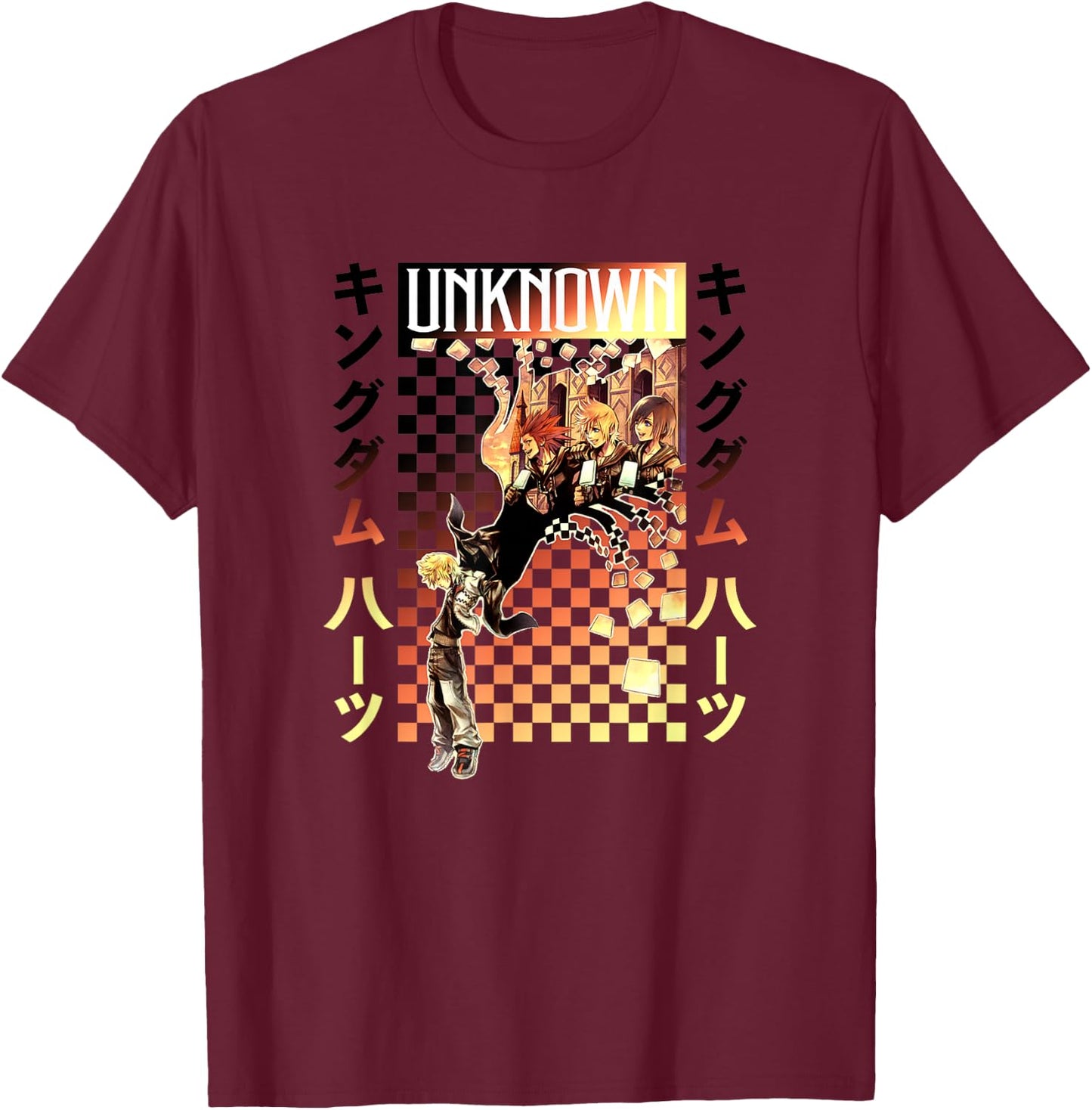 Disney Kingdom Hearts Unknown Ice Cream Memory Kanji Poster T-Shirt - T-Shirt | Maroon