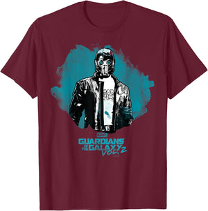 Marvel Guardians Of The Galaxy Vol. 2 Star-Lord Painted T-Shirt - T-Shirt | Maroon