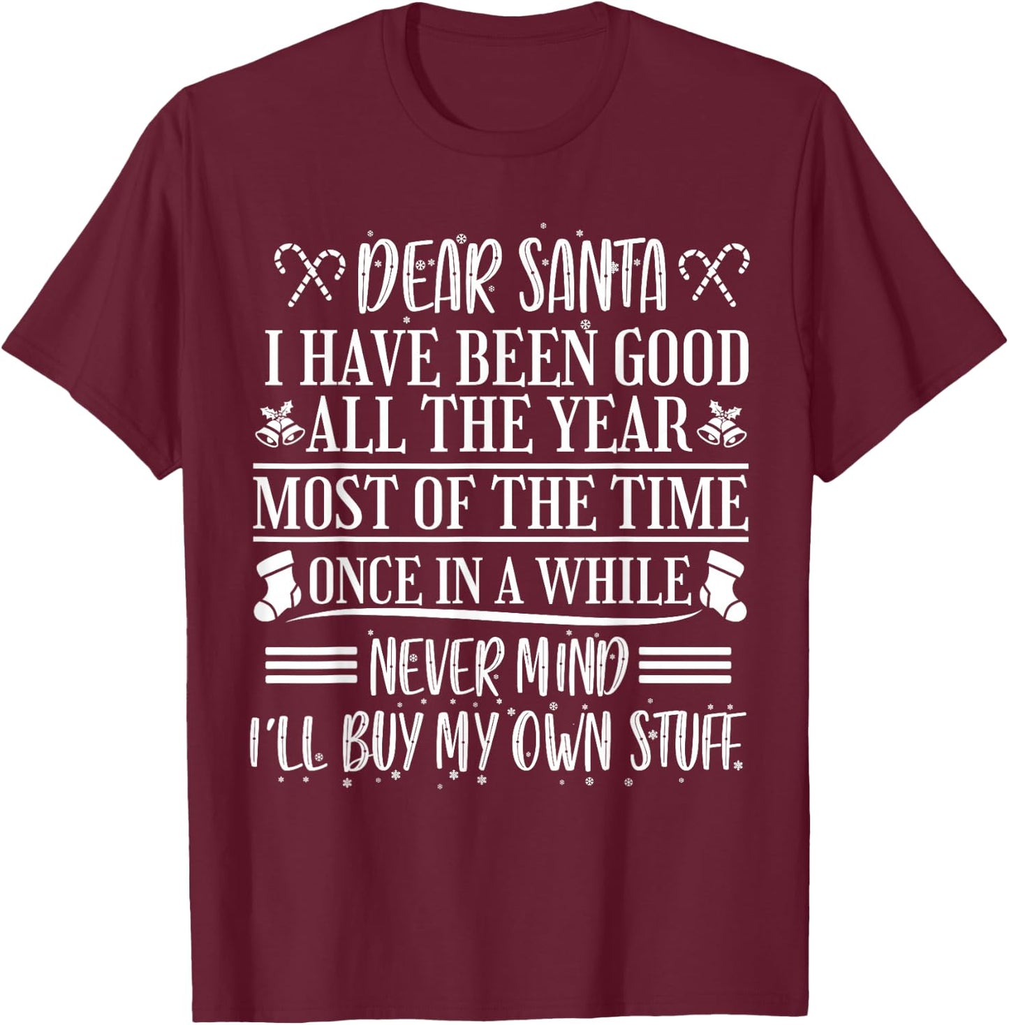 Christmas Santa T-Shirt - T-Shirt | Maroon