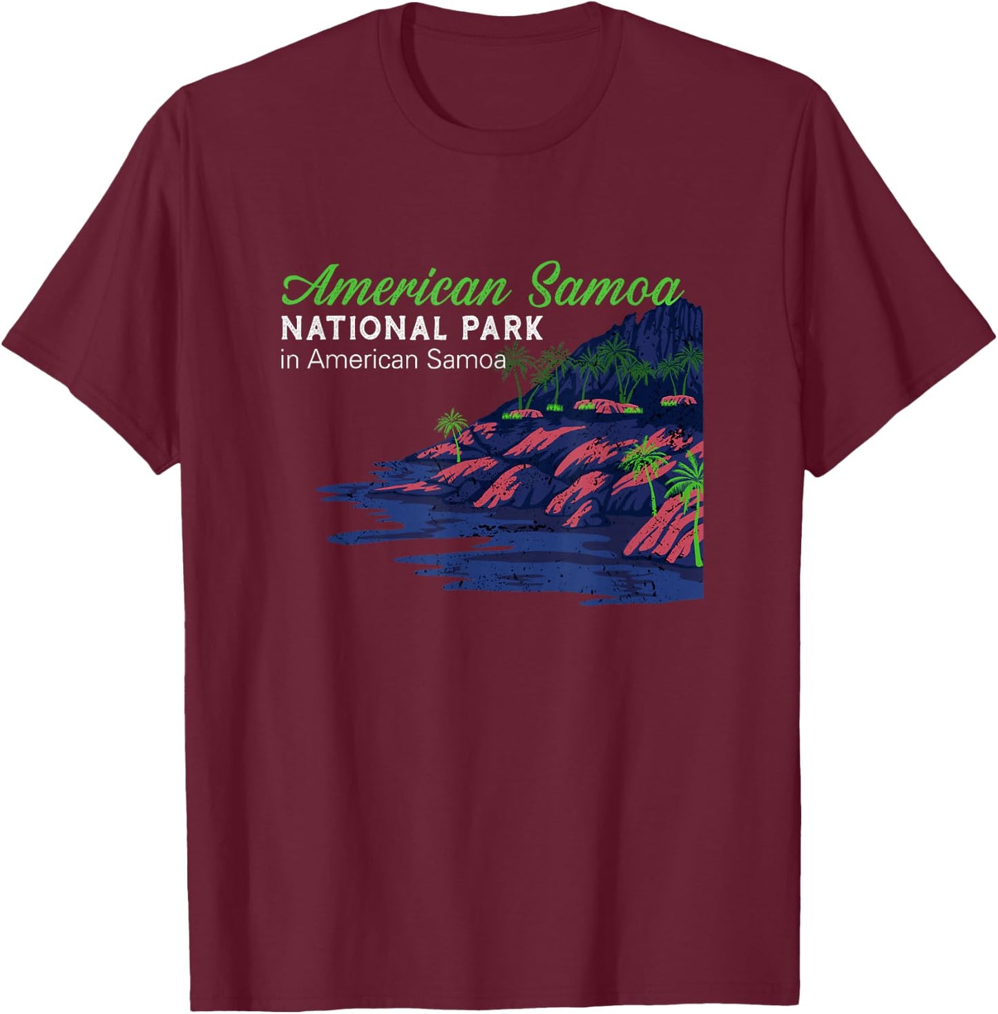 American Samoa National Park T-Shirt - T-Shirt | Maroon