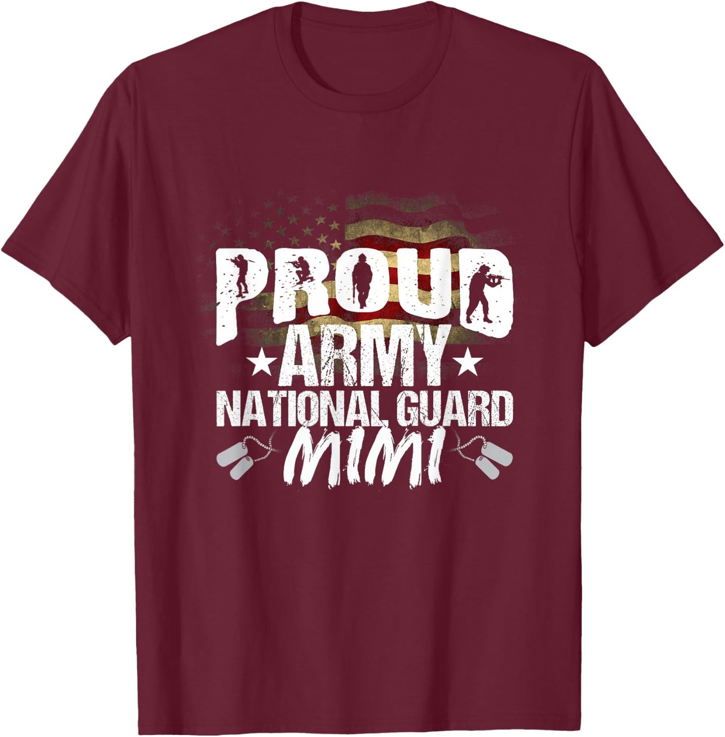 Proud Army National Guard Mimi Veteran On 4th July T-Shirt - T-Shirt | Maroon