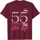 Living My Best Life 55 Years Old 55th Birthday Queen Women T-Shirt - T-Shirt | Maroon