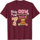 Holy Cow I'm 7 Highland Cow Farming 7th Birthday 7 Years Old T-Shirt - T-Shirt | Maroon