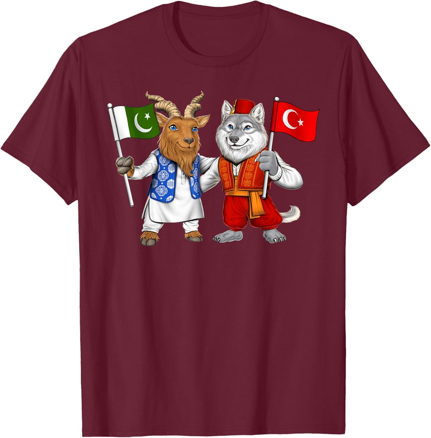 Pakistan Turkey Flag Pakistani Roots Proud Turkish Türkiye T-Shirt - T-Shirt | Maroon