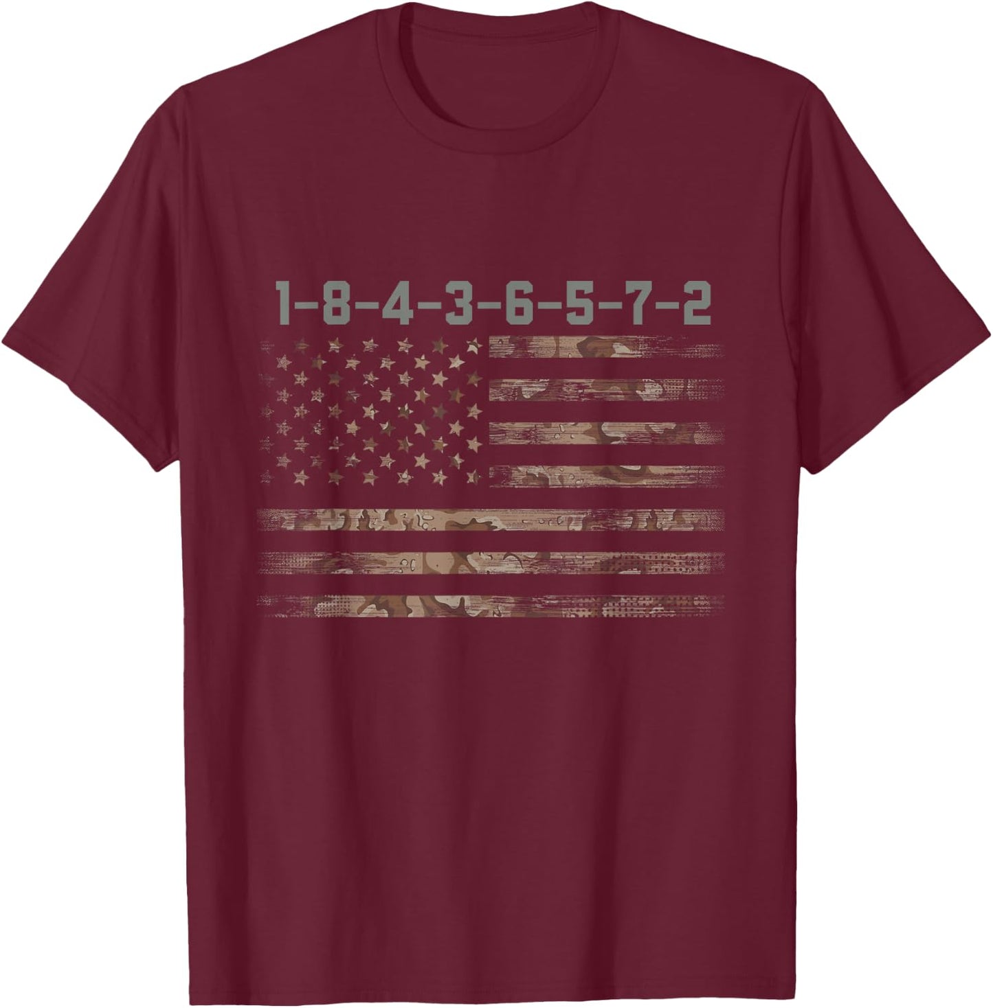 1-8-4-3-6-5-7-2 Firing Order Small Block Engine V8 T-Shirt - T-Shirt | Maroon