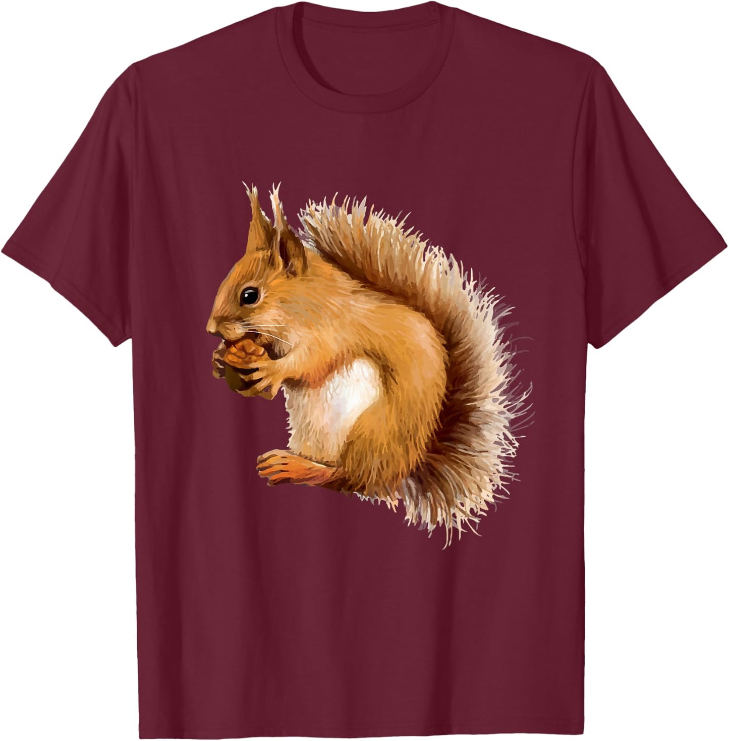 Squirrel , Squirrel Shirt for Children, Squirrel Women's , black, s T-Shirt - T-Shirt | Maroon
