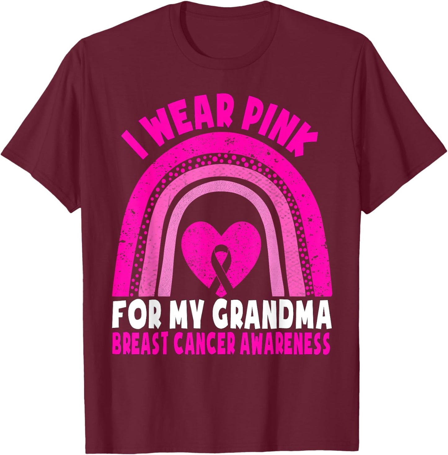 I Wear Pink For My Grandma Breast Cancer Awareness Kids T-Shirt - T-Shirt | Maroon