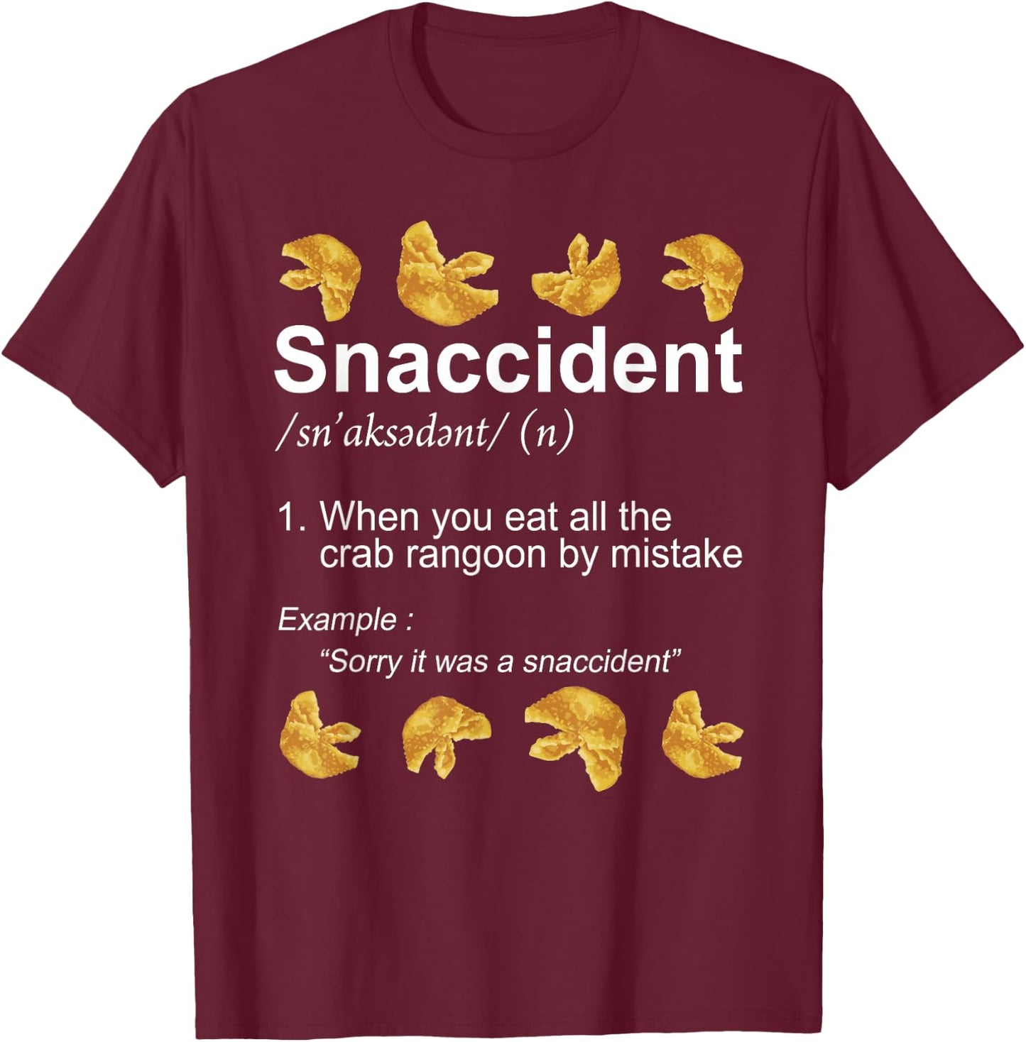 Funny Crab Rangoon T-Shirt - T-Shirt | Maroon
