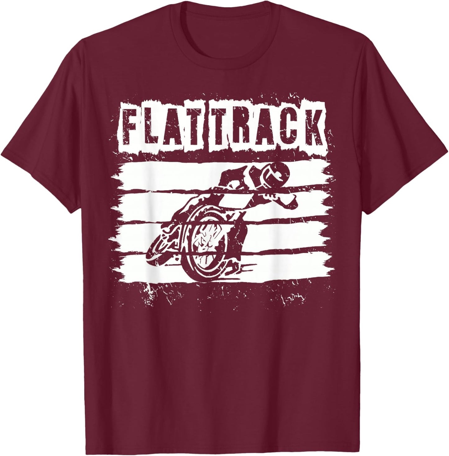 FLAT TRACK MOTORCYCLE racing dirt track speedway shirt T-Shirt - T-Shirt | Maroon