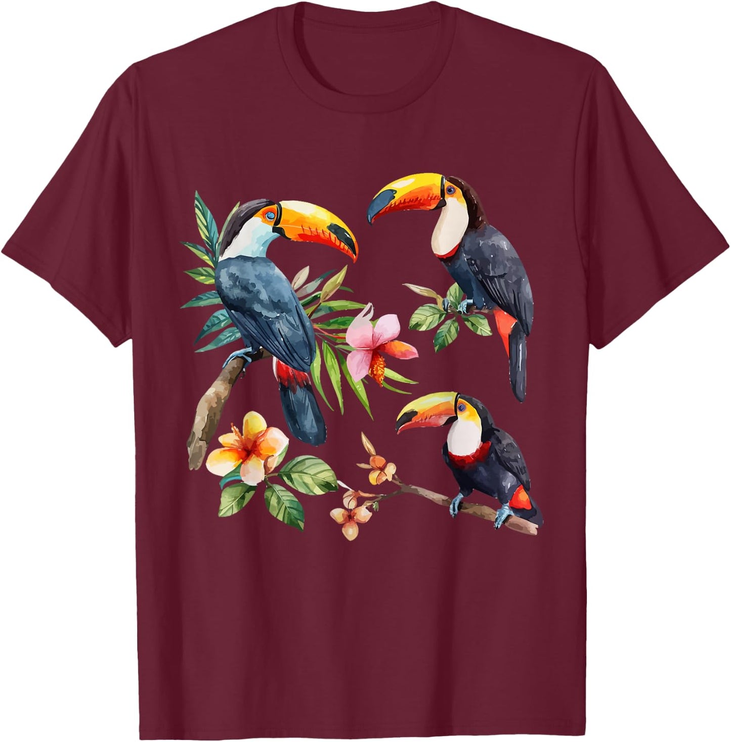 Tukan Aquarell T-Shirt - T-Shirt | Maroon