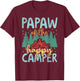 Papaw of Happy Camper 1st Birthday Party Retro Papaw T-Shirt - T-Shirt | Maroon