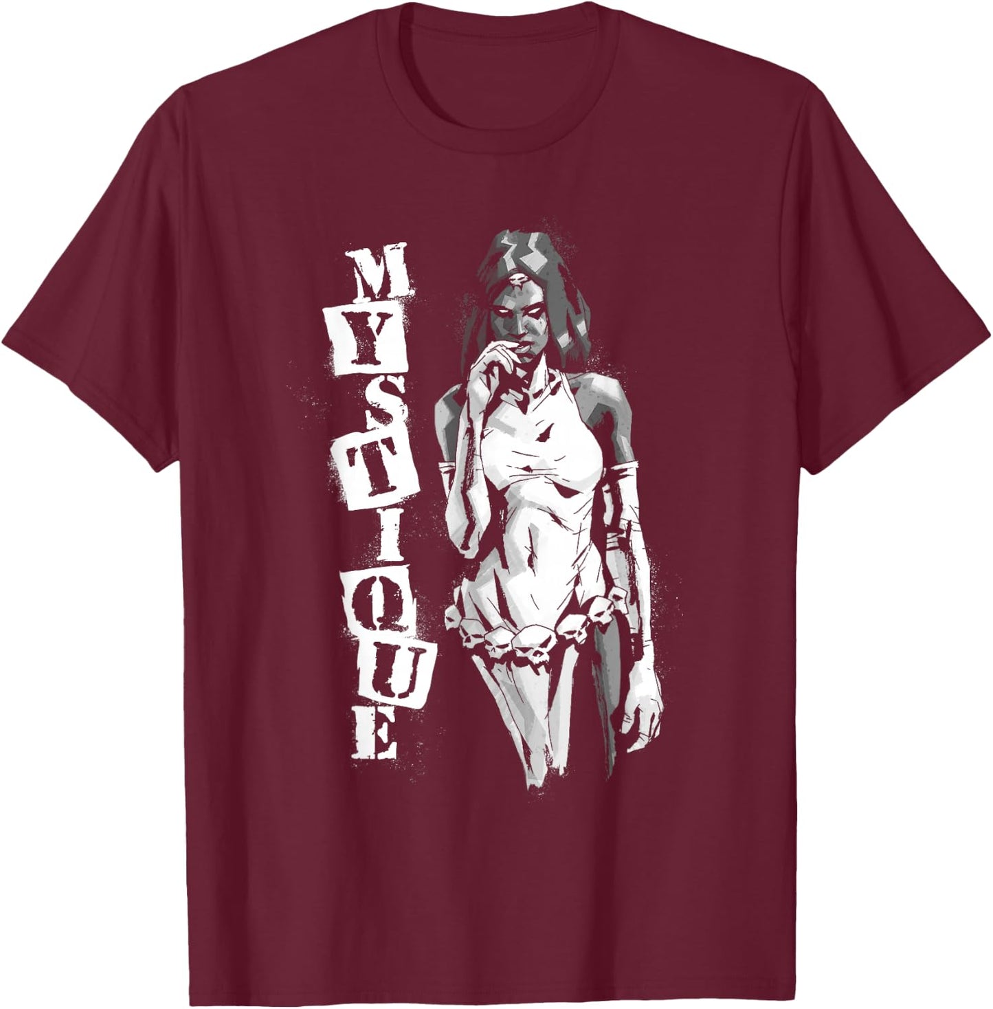 Marvel X-Men Mystique Raven Dark Wood T-Shirt - T-Shirt | Maroon