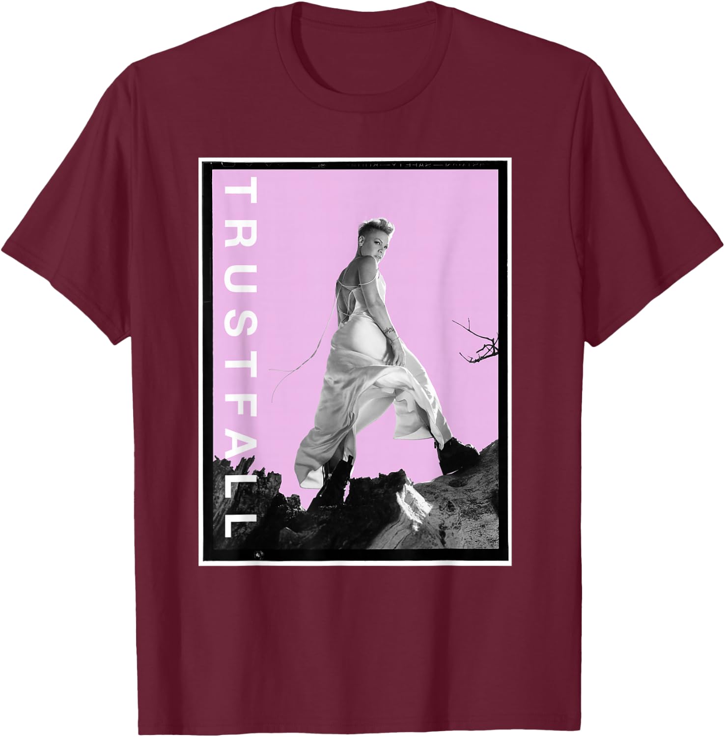 P! NK Trustfall , black T-Shirt - T-Shirt | Maroon