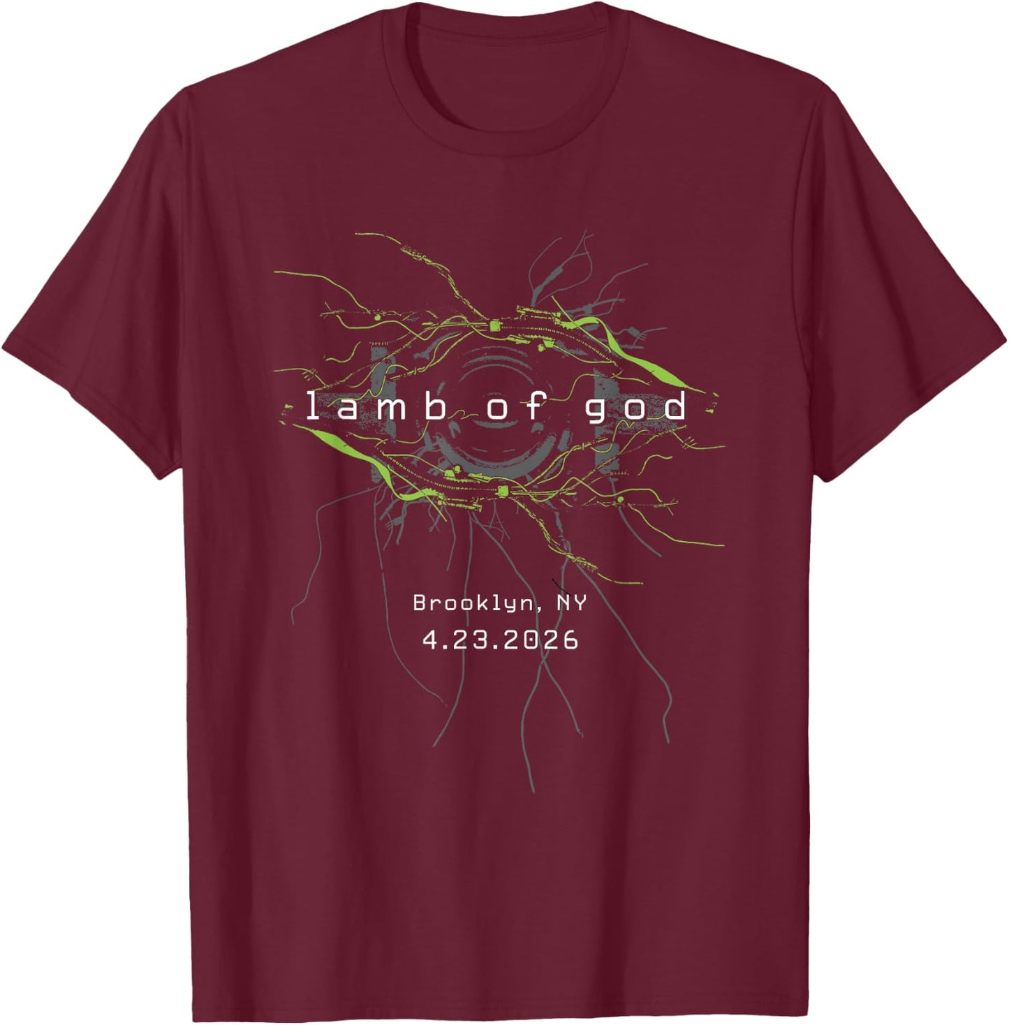 Lamb of God Into Oblivion Tour Brooklyn T-Shirt - T-Shirt | Maroon