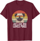 Retro Just A Girl Who Loves Pugs Shirt Funny Pug Dog Gifts T-Shirt - T-Shirt | Maroon