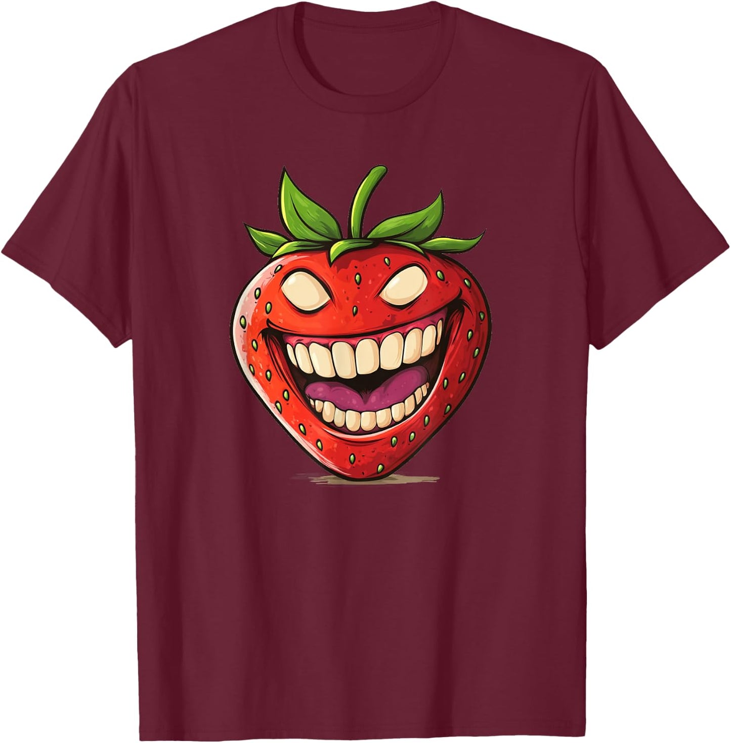 Evil Strawberry Fruit Costume for Fruits Lovers T-Shirt - T-Shirt | Maroon