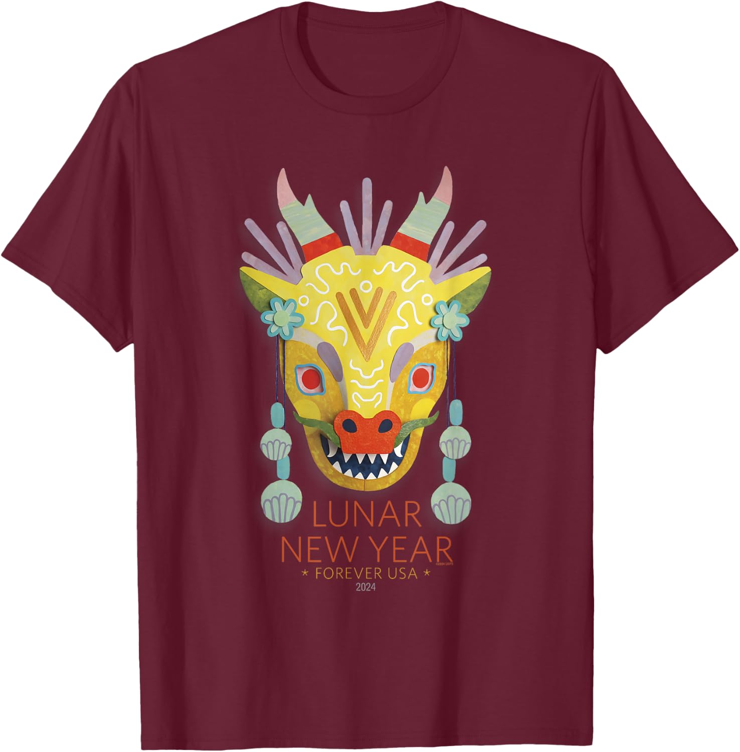 USPS Lunar New Year - Dragon T-Shirt - T-Shirt | Maroon