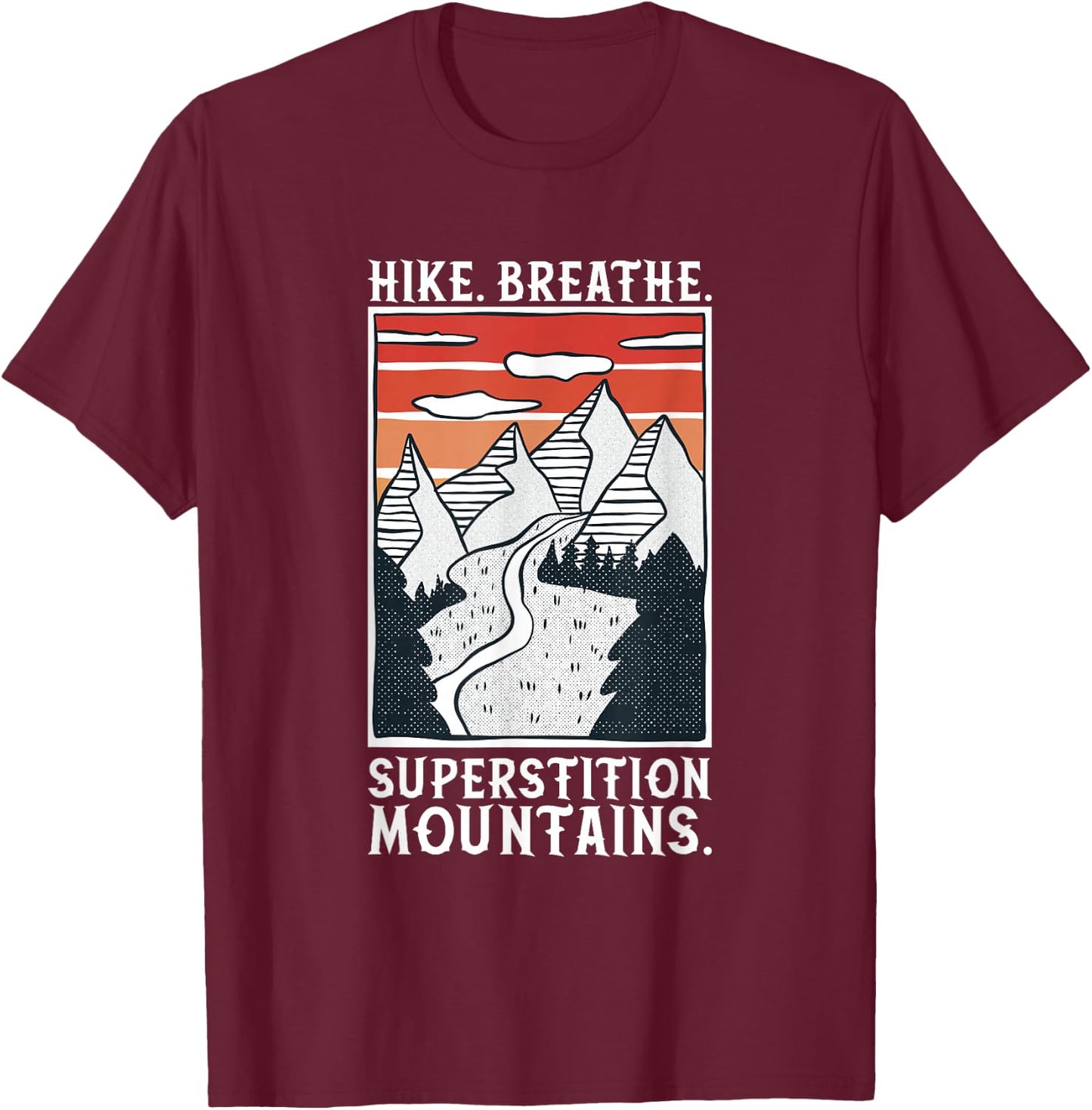Hiking - Superstition Mountains T-Shirt - T-Shirt | Maroon