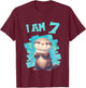 7 Years old 7 birthday Otters Boy Girl Otter T-Shirt - T-Shirt | Maroon