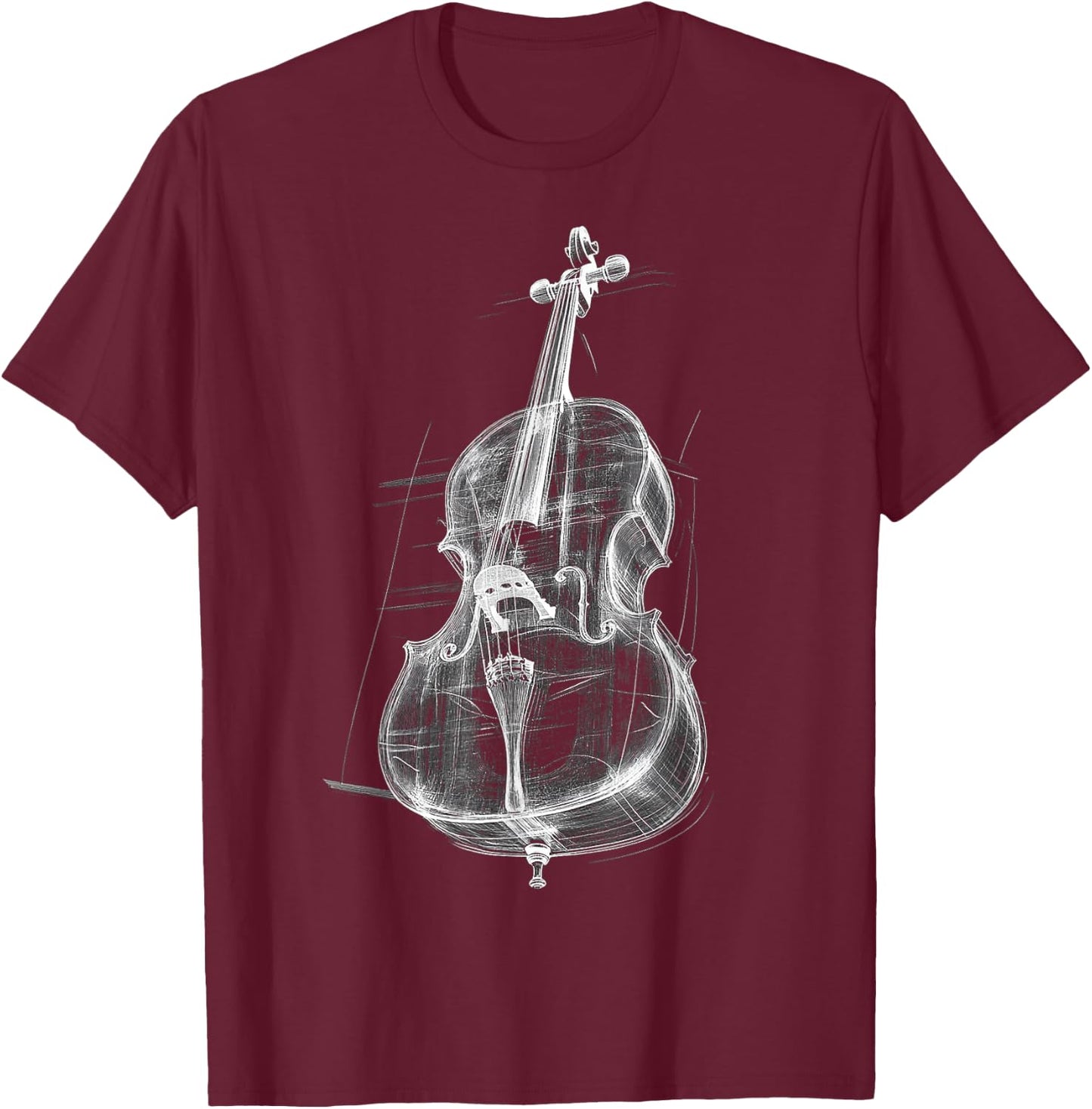 Cello Music Instrument Motif Illustration Cello T-Shirt - T-Shirt | Maroon