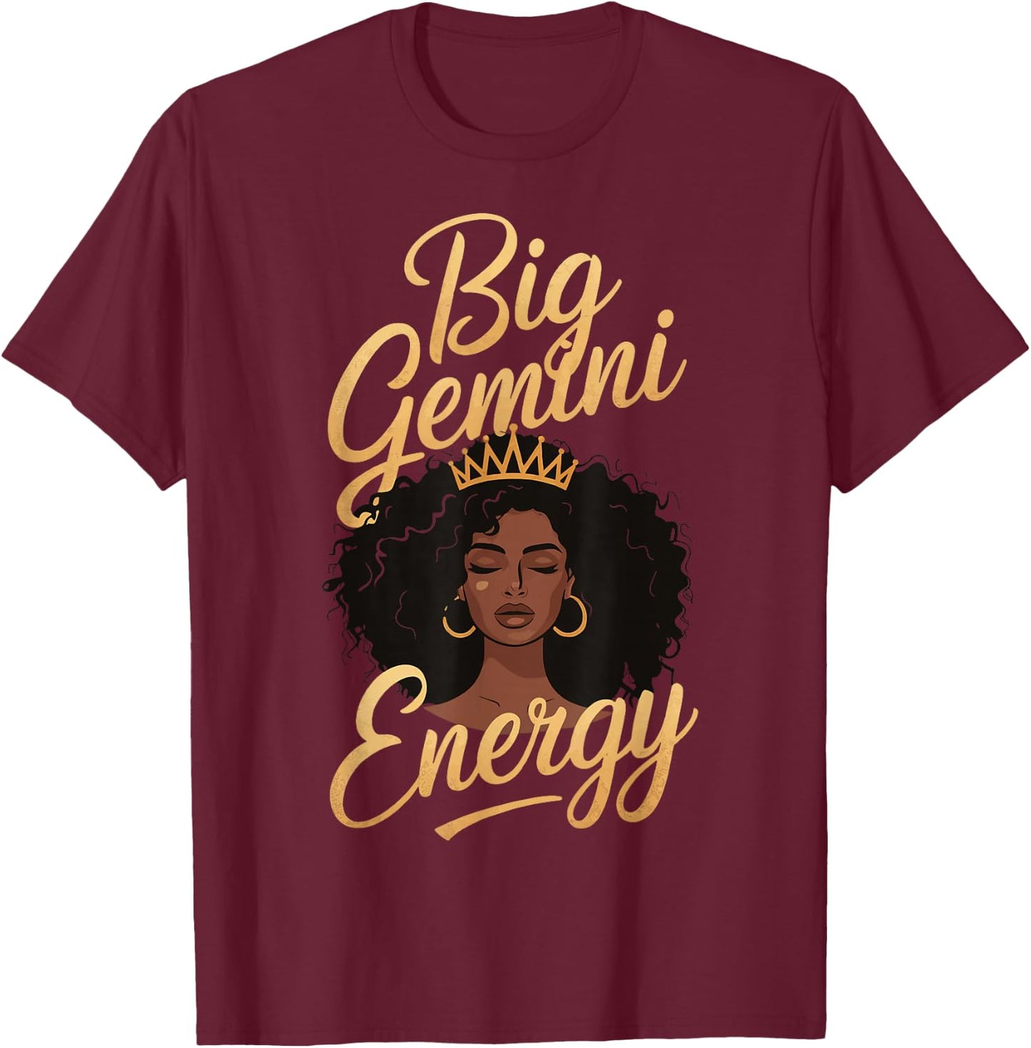 Big Gemini Energy T-Shirt - T-Shirt | Maroon