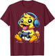 Funny Duck Gamer Gaming Ducks Video Game , Small, Black T-Shirt - T-Shirt | Maroon