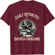 Easily Distracted by Books and Dragons Book Dragon Lover T-Shirt - T-Shirt | Maroon