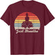 Vintage Retro Just Breathe Buddha Lotus Flower Yoga T-Shirt - T-Shirt | Maroon