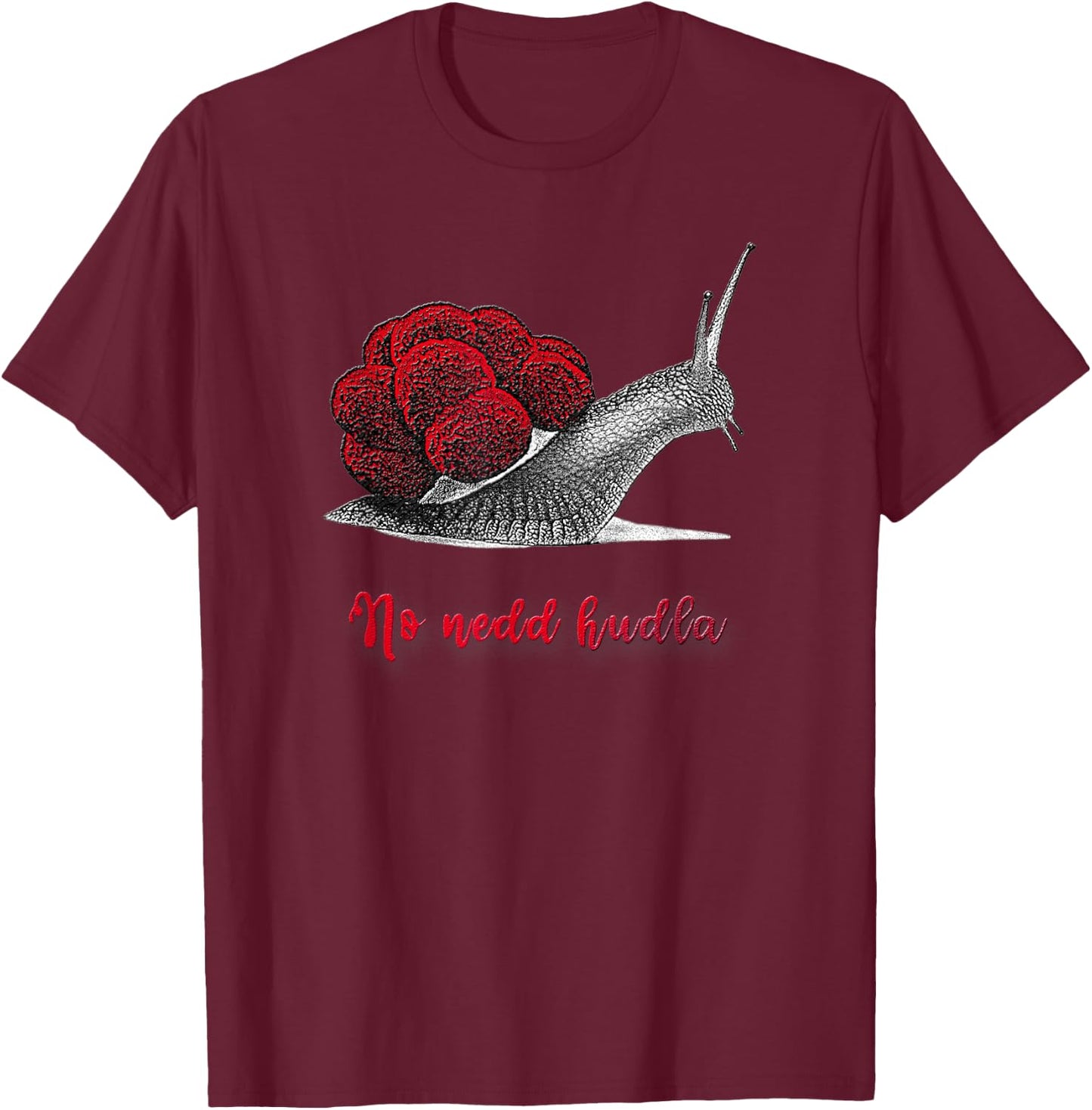with Snail Hat and Swabian Saying, black T-Shirt - T-Shirt | Maroon