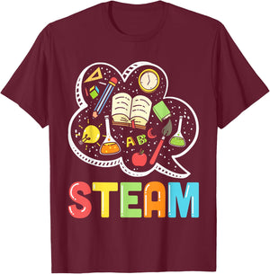 STEAM Teacher and Student Back to School STEM T-Shirt - T-Shirt | Maroon