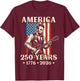 Lincoln Guitar America 250 250th Anniversary 4th of July T-Shirt - T-Shirt | Maroon