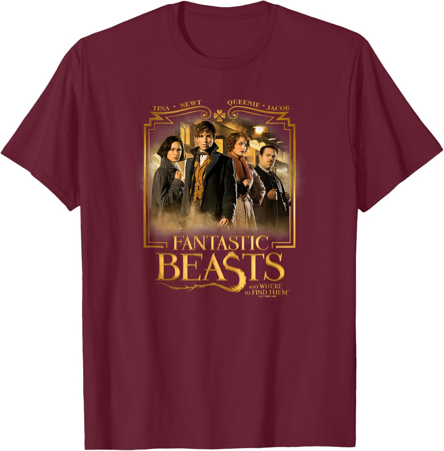 Fantastic Beasts And Where To Find Them Hero Group Poster T-Shirt - T-Shirt | Maroon
