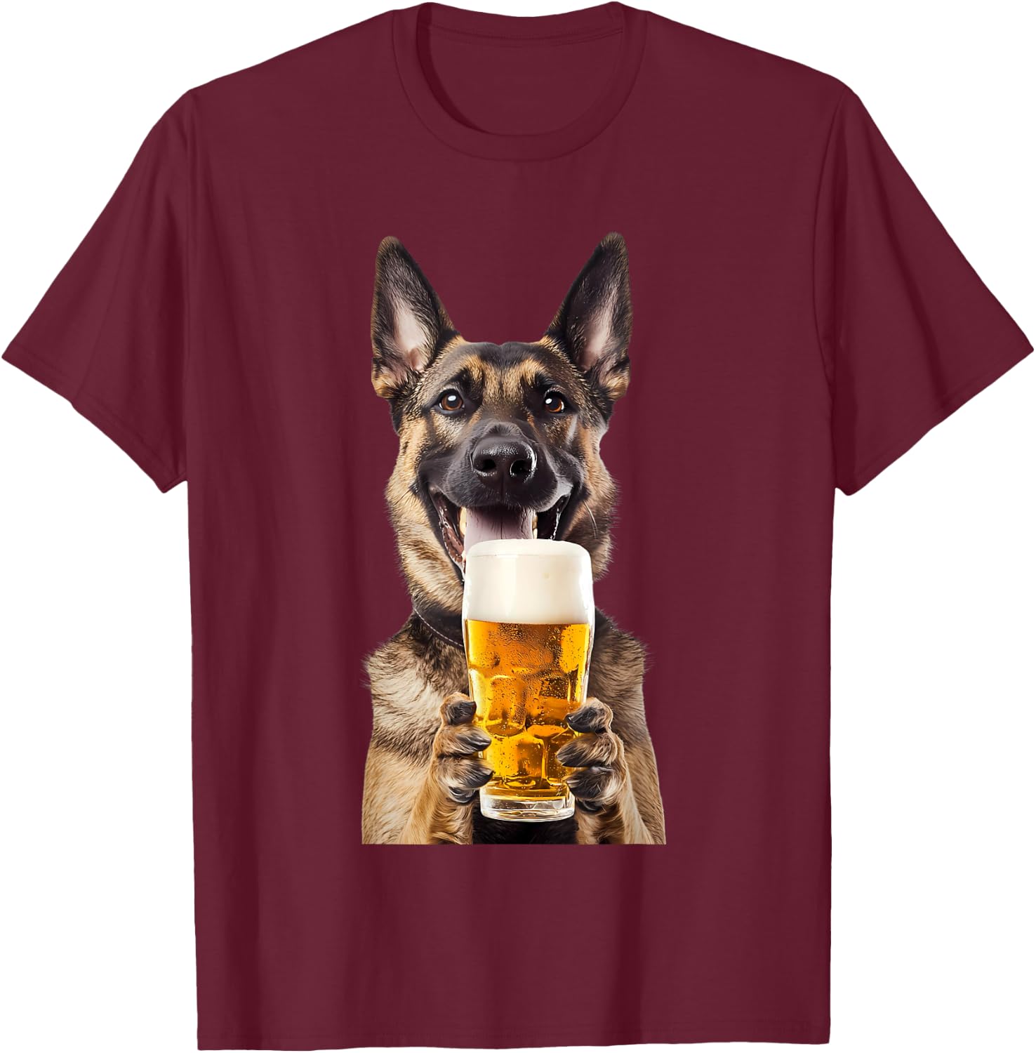 Belgian malinois Beer T-Shirt - T-Shirt | Maroon