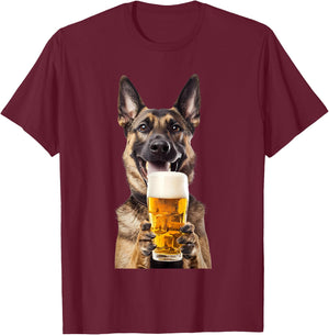 Belgian malinois Beer T-Shirt - T-Shirt | Maroon