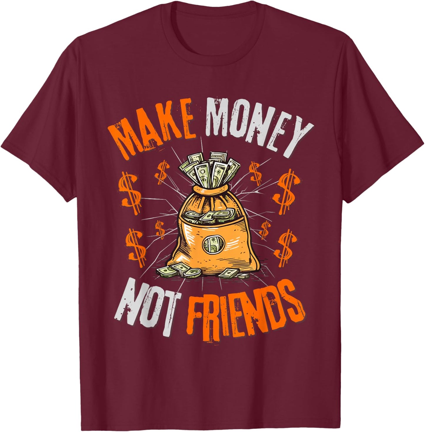 Olive Green and Orange T-Shirt - T-Shirt | Maroon
