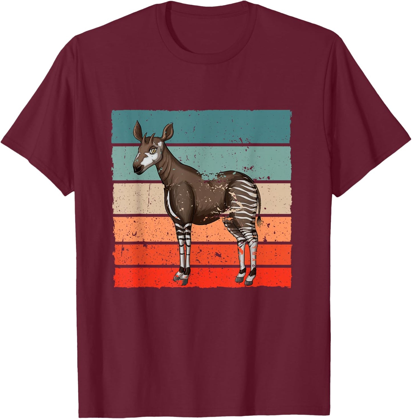 Okapi Lover Retro Okapi Girl Okapi Boy Okapis T-Shirt - T-Shirt | Maroon