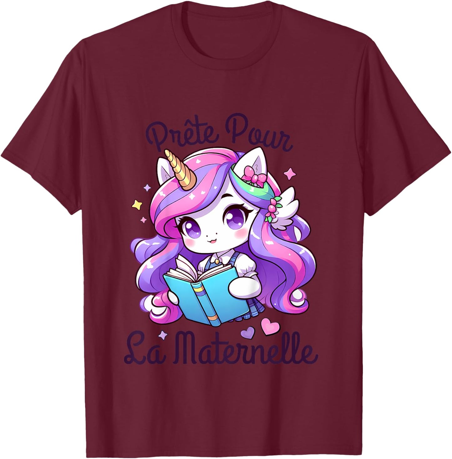 Child Girl Preschool Gift Back to School 2024 , white, 2 T-Shirt - T-Shirt | Maroon