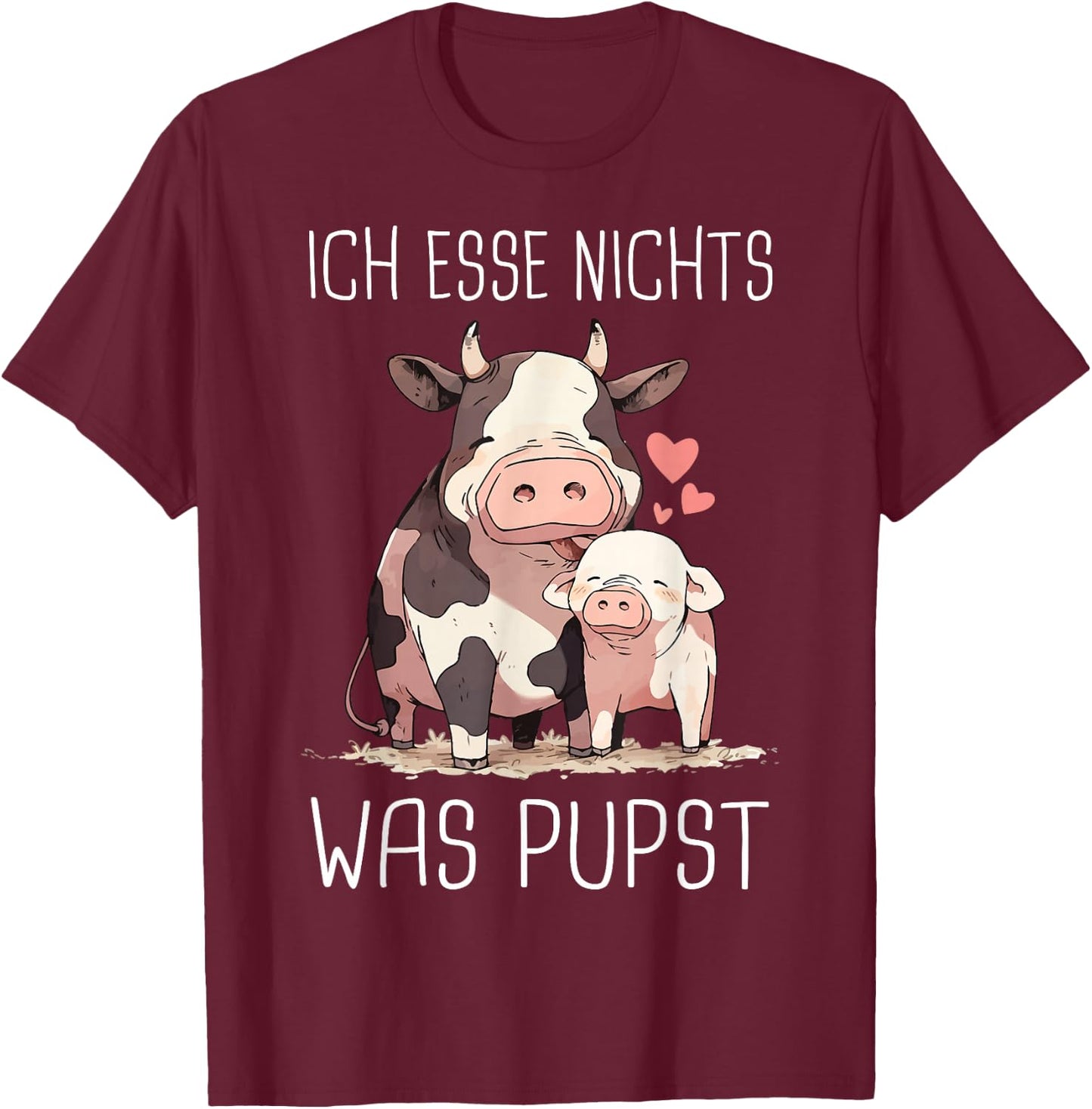 Vegetarier Ich essen nichts was pupst Vegan Vegetarian , black T-Shirt - T-Shirt | Maroon