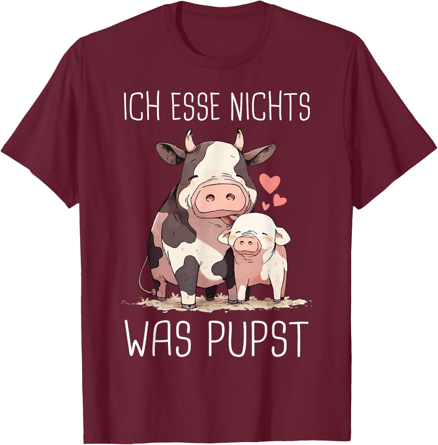Vegetarier Ich essen nichts was pupst Vegan Vegetarian , black T-Shirt - T-Shirt | Maroon