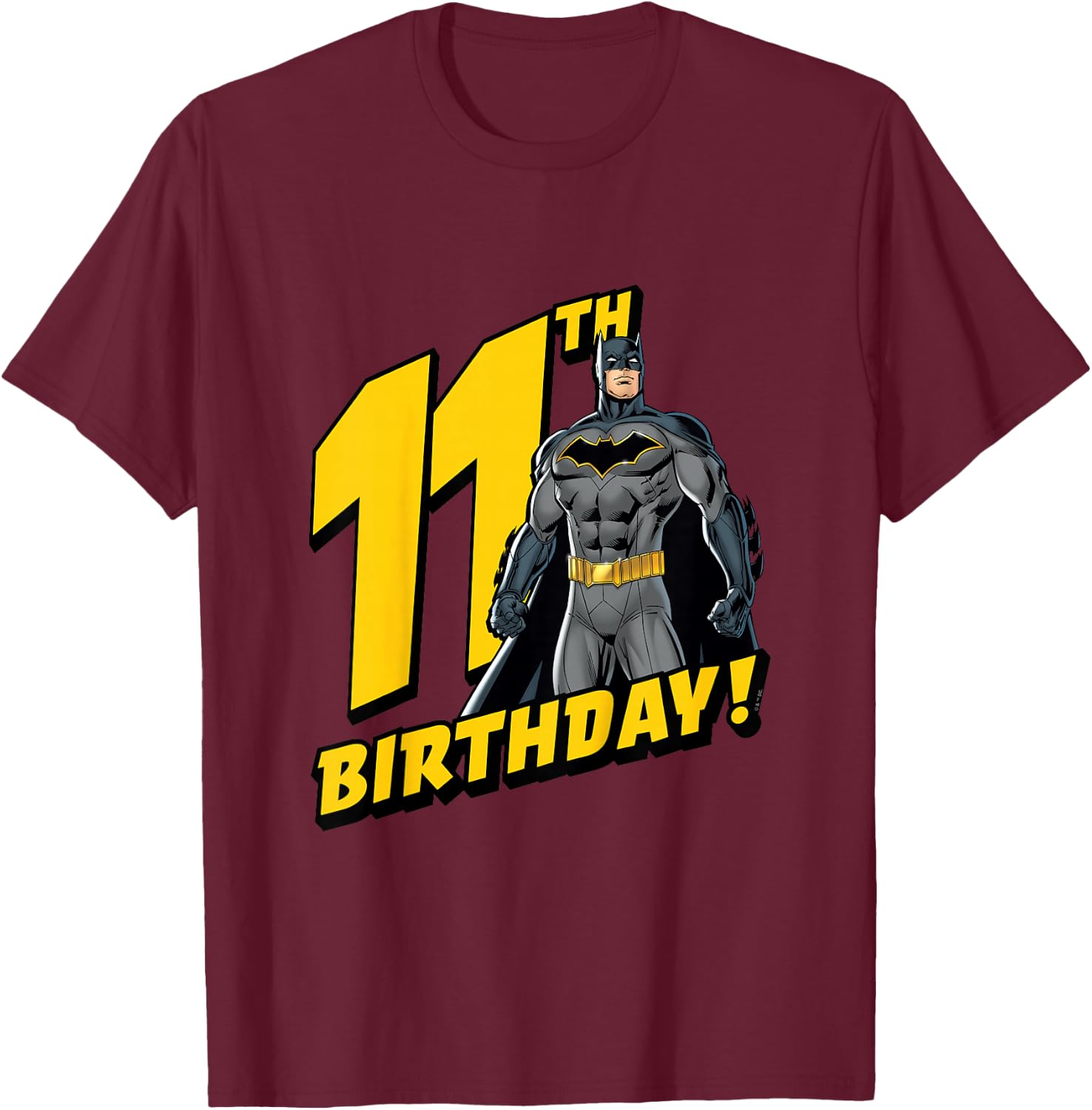 Kids Batman 11th Birthday T-Shirt - T-Shirt | Maroon