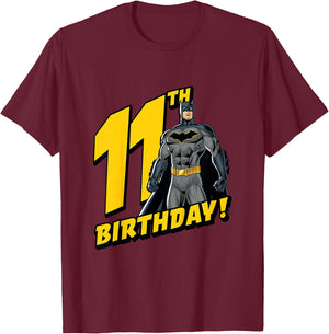 Kids Batman 11th Birthday T-Shirt - T-Shirt | Maroon