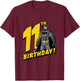 Kids Batman 11th Birthday T-Shirt - T-Shirt | Maroon