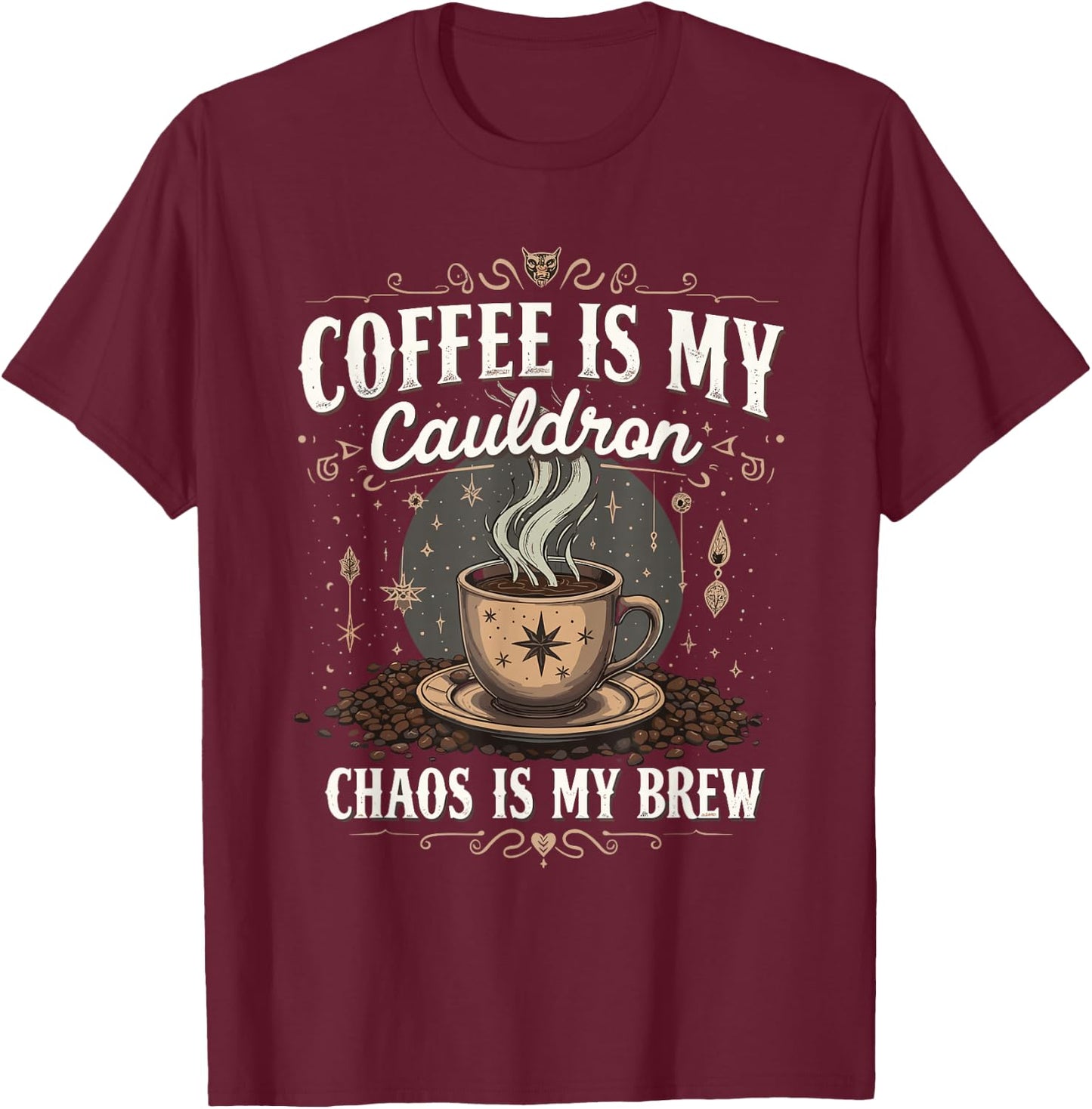 Pretty Sure I’m a Witch or Warlock Magical Mystical Vibes T-Shirt - T-Shirt | Maroon