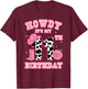 Howdy It's My 11th Birthday Rodeo Western Cowgirl Cowboy T-Shirt - T-Shirt | Maroon