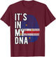 Funny It's in my DNA Flag Cape Verde Fingerprint , Black, S T-Shirt - T-Shirt | Maroon