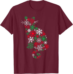 Christmas Cat T-Shirt - T-Shirt | Maroon